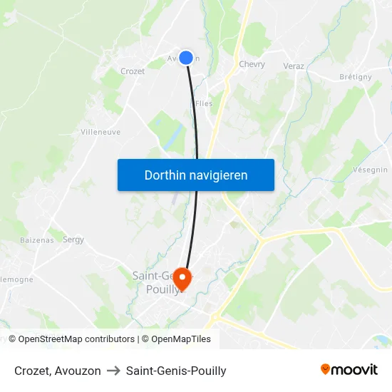 Crozet, Avouzon to Saint-Genis-Pouilly map