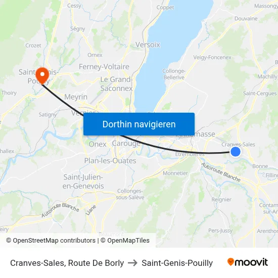 Cranves-Sales, Route De Borly to Saint-Genis-Pouilly map