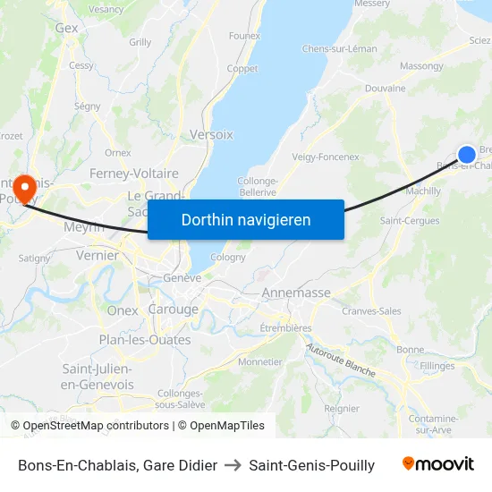 Bons-En-Chablais, Gare Didier to Saint-Genis-Pouilly map