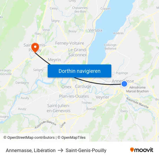 Annemasse, Annexion to Saint-Genis-Pouilly map