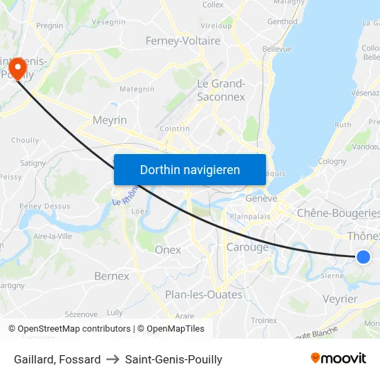 Gaillard, Fossard to Saint-Genis-Pouilly map