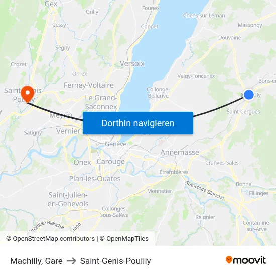 Machilly, Gare to Saint-Genis-Pouilly map