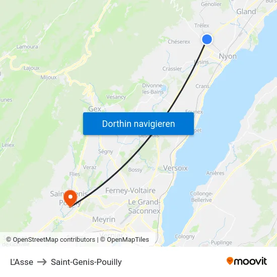 L'Asse to Saint-Genis-Pouilly map
