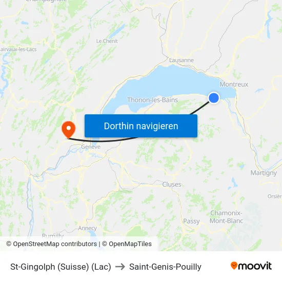 St-Gingolph (Suisse) (Lac) to Saint-Genis-Pouilly map