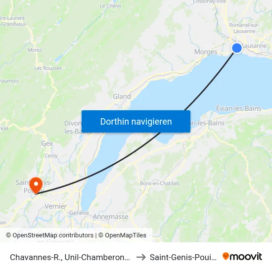Chavannes-R., Unil-Chamberonne to Saint-Genis-Pouilly map