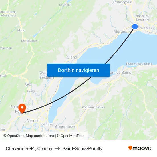 Chavannes-R., Crochy to Saint-Genis-Pouilly map