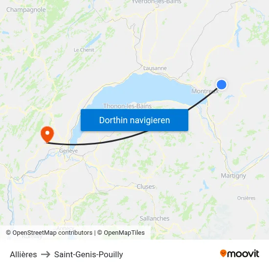 Allières to Saint-Genis-Pouilly map