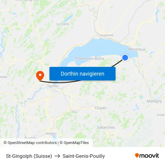 St-Gingolph (Suisse) to Saint-Genis-Pouilly map