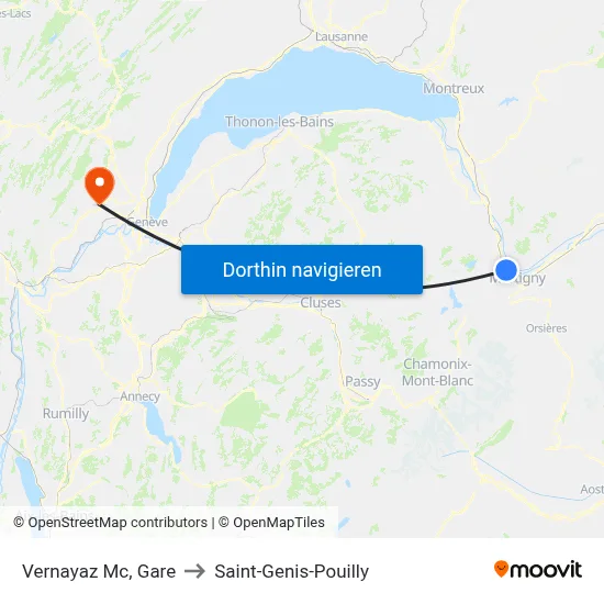 Vernayaz Mc, Gare to Saint-Genis-Pouilly map