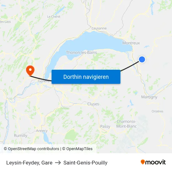 Leysin-Feydey, Gare to Saint-Genis-Pouilly map