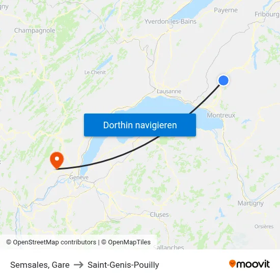 Semsales, Gare to Saint-Genis-Pouilly map