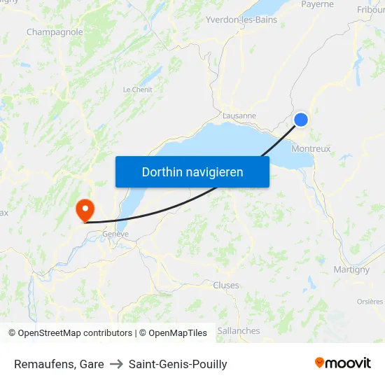 Remaufens, Gare to Saint-Genis-Pouilly map