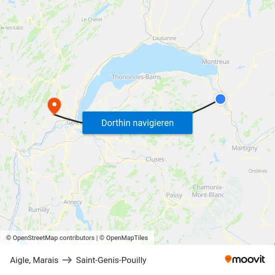 Aigle, Marais to Saint-Genis-Pouilly map