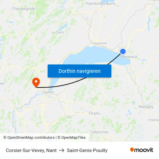 Corsier-Sur-Vevey, Nant to Saint-Genis-Pouilly map