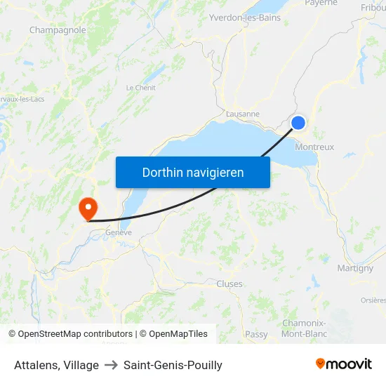 Attalens, Village to Saint-Genis-Pouilly map