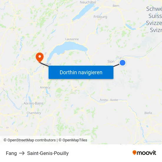 Fang to Saint-Genis-Pouilly map