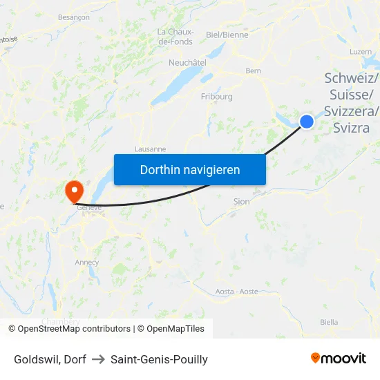 Goldswil, Dorf to Saint-Genis-Pouilly map