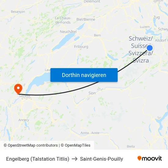 Engelberg (Talstation Titlis) to Saint-Genis-Pouilly map