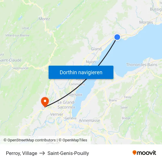 Perroy, Village to Saint-Genis-Pouilly map