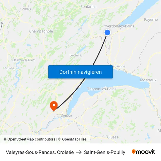 Valeyres-Sous-Rances, Croisée to Saint-Genis-Pouilly map