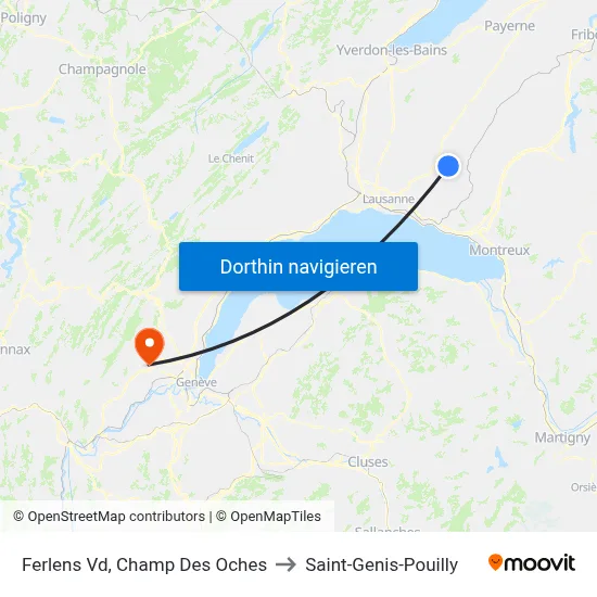 Ferlens Vd, Champ Des Oches to Saint-Genis-Pouilly map