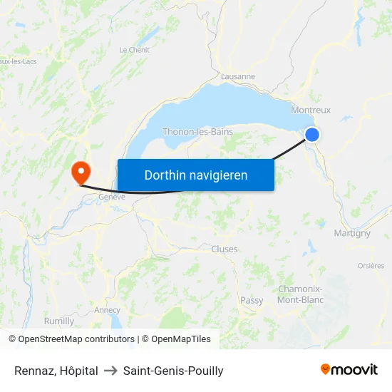 Rennaz, Hôpital to Saint-Genis-Pouilly map