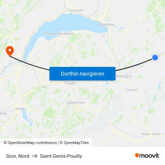Sion, Nord to Saint-Genis-Pouilly map