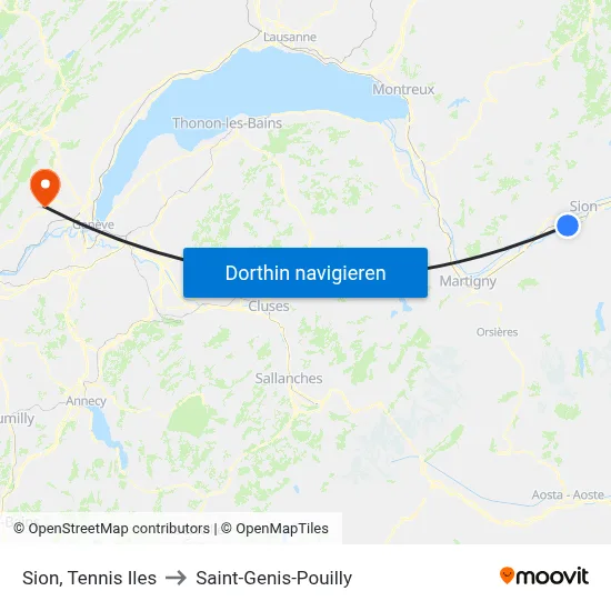 Sion, Tennis Iles to Saint-Genis-Pouilly map