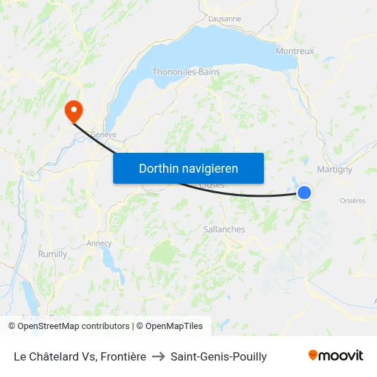 Le Châtelard Vs, Frontière to Saint-Genis-Pouilly map