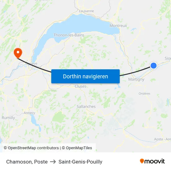 Chamoson, Poste to Saint-Genis-Pouilly map