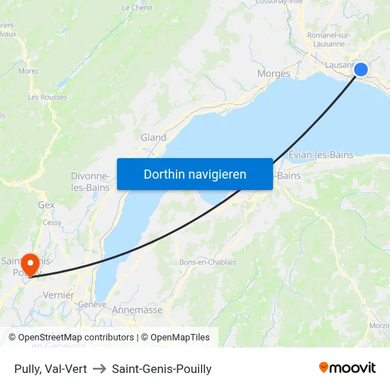 Pully, Val-Vert to Saint-Genis-Pouilly map