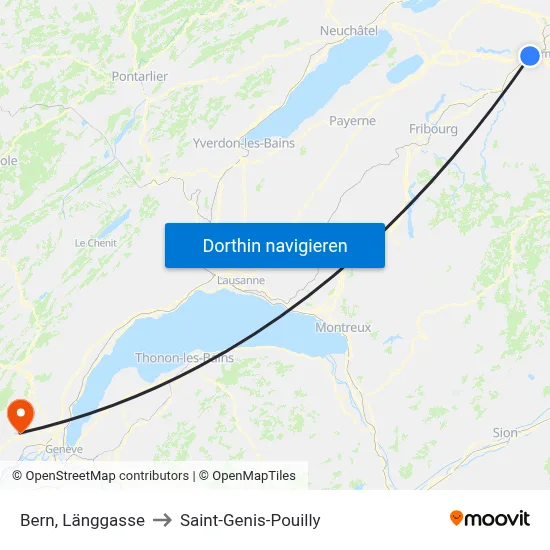 Bern, Länggasse to Saint-Genis-Pouilly map