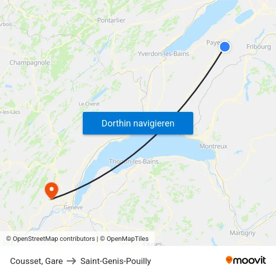 Cousset, Gare to Saint-Genis-Pouilly map