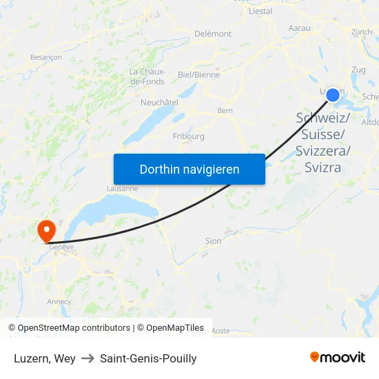 Luzern, Wey to Saint-Genis-Pouilly map