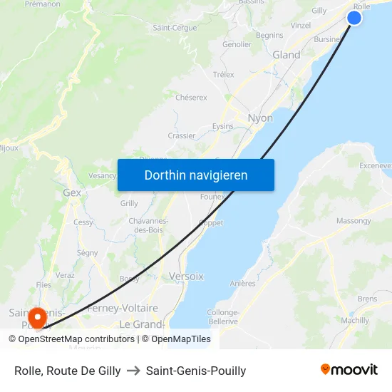 Rolle, Route De Gilly to Saint-Genis-Pouilly map