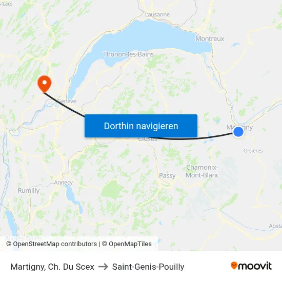 Martigny, Ch. Du Scex to Saint-Genis-Pouilly map