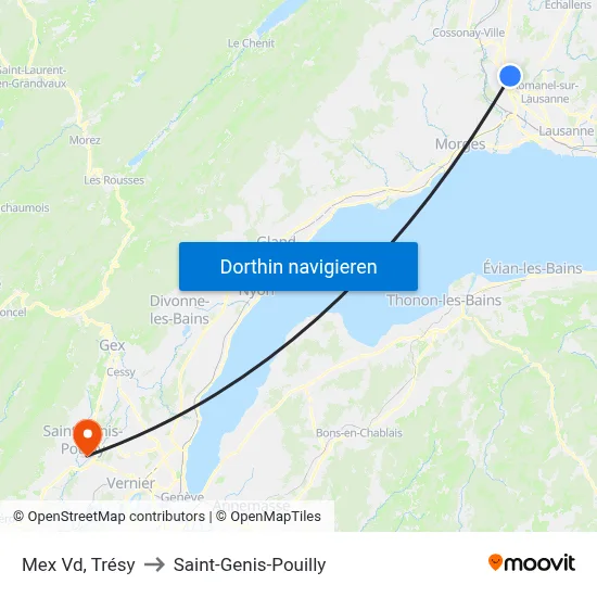 Mex Vd, Trésy to Saint-Genis-Pouilly map