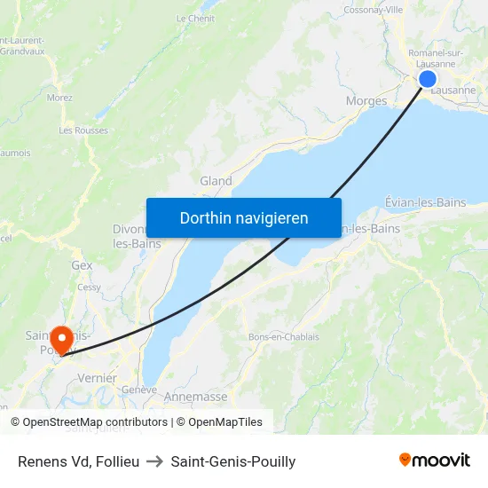Renens Vd, Follieu to Saint-Genis-Pouilly map