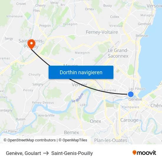 Genève, Goulart to Saint-Genis-Pouilly map