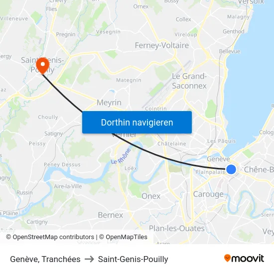 Genève, Tranchées to Saint-Genis-Pouilly map