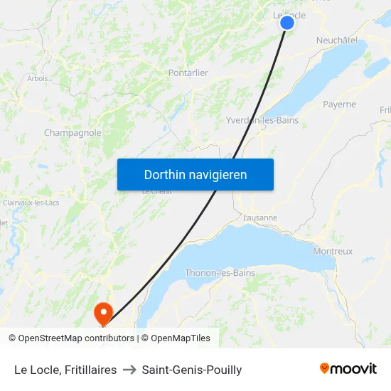 Le Locle, Fritillaires to Saint-Genis-Pouilly map