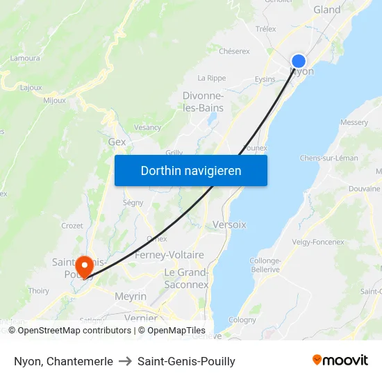 Nyon, Chantemerle to Saint-Genis-Pouilly map
