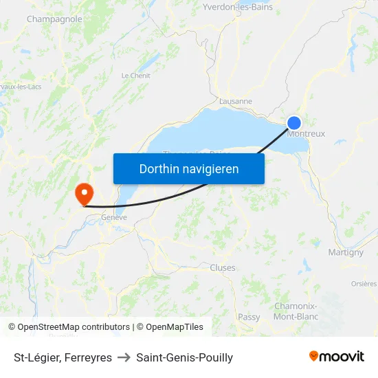 St-Légier, Ferreyres to Saint-Genis-Pouilly map
