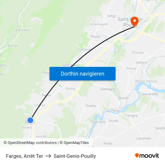 Farges, Arrêt Ter to Saint-Genis-Pouilly map
