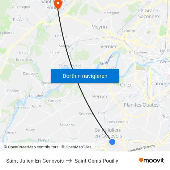 Saint-Julien-En-Genevois to Saint-Genis-Pouilly map