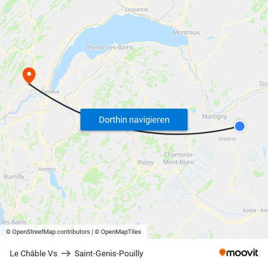 Le Châble Vs to Saint-Genis-Pouilly map