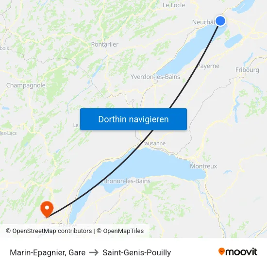 Marin-Epagnier, Gare to Saint-Genis-Pouilly map