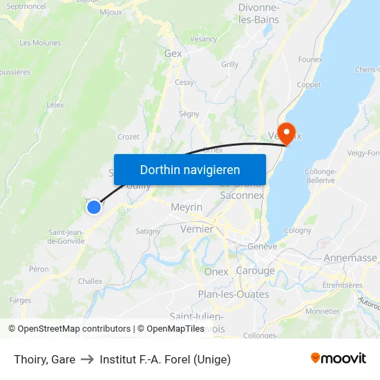 Thoiry, Gare to Institut F.-A. Forel (Unige) map