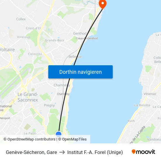Genève-Sécheron, Gare to Institut F.-A. Forel (Unige) map