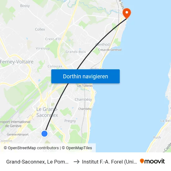Grand-Saconnex, Le Pommier to Institut F.-A. Forel (Unige) map